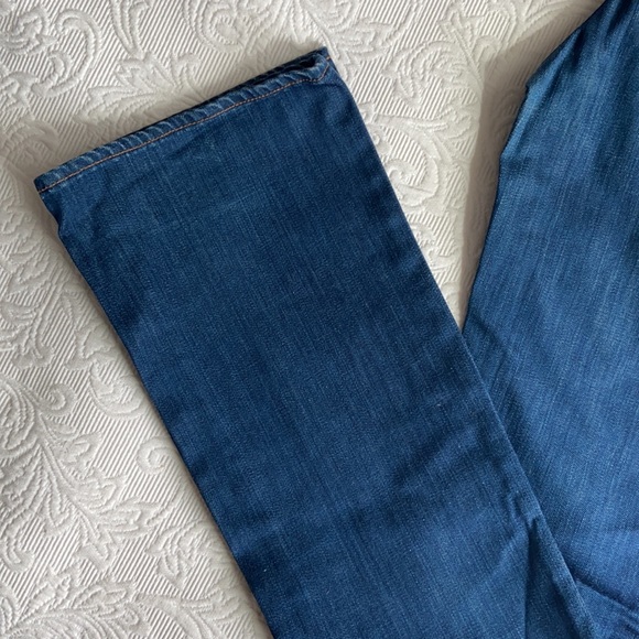 Genetic wide leg Denim Blue Wash 26 mid rise 90’s style flare leg bell bottom - Picture 4 of 8